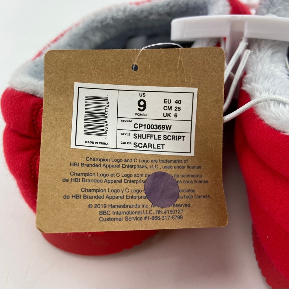 Champion Women's Shuffle Script Scarlet Slippers - Picture 11 of 11